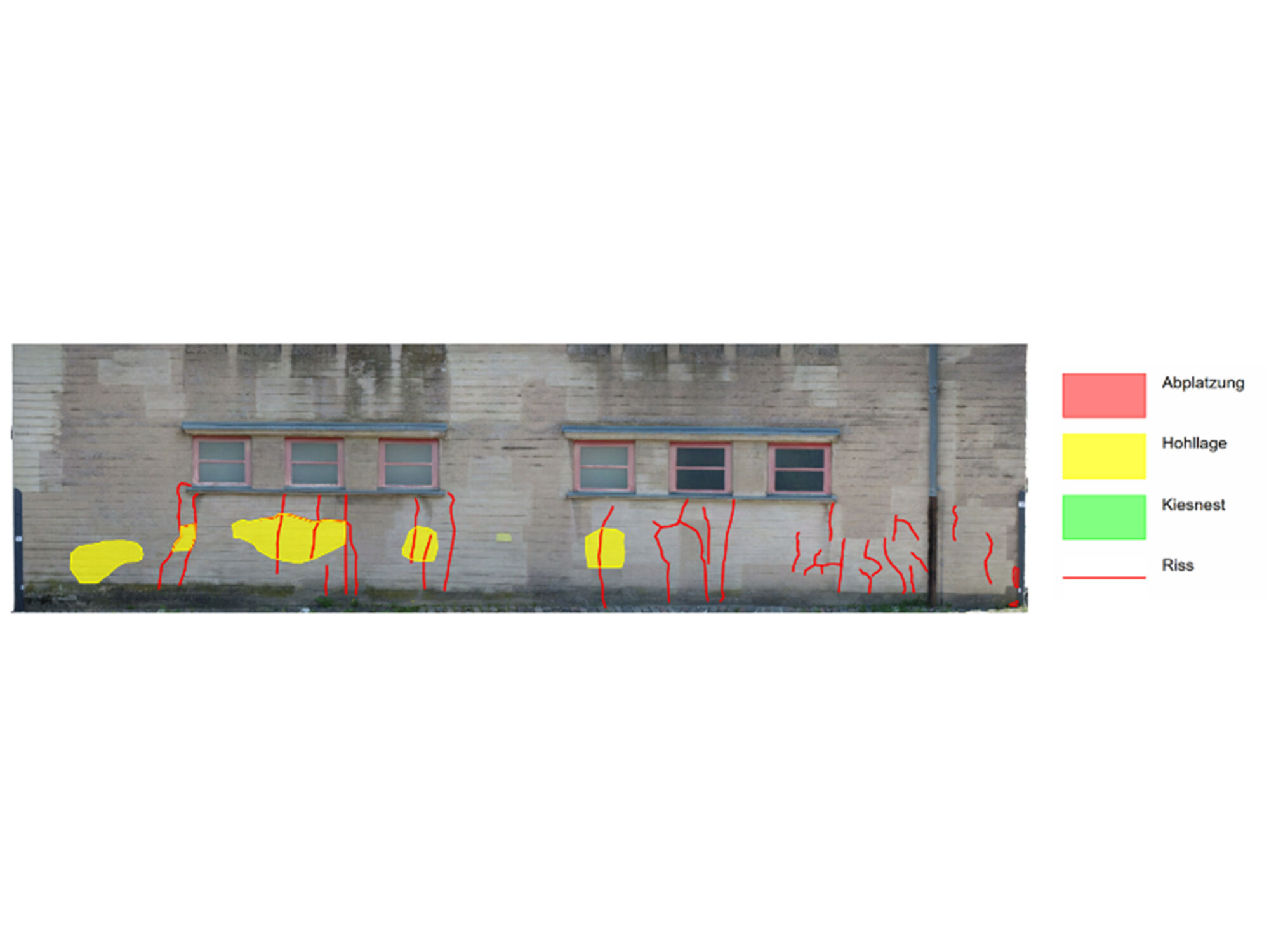 Schadenskartierung der Westfassade des Beckerturms