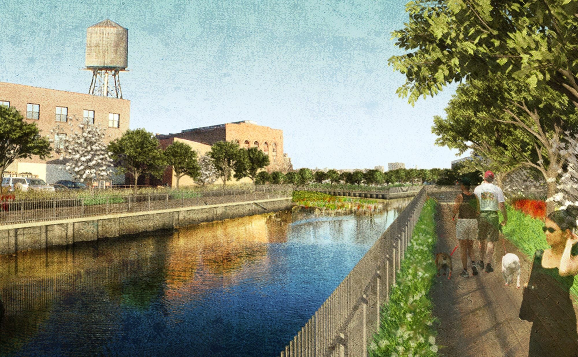 Kulturzentrum im „Bat Cave“-Gebäude neben schwimmenden Feuchtgebieten.