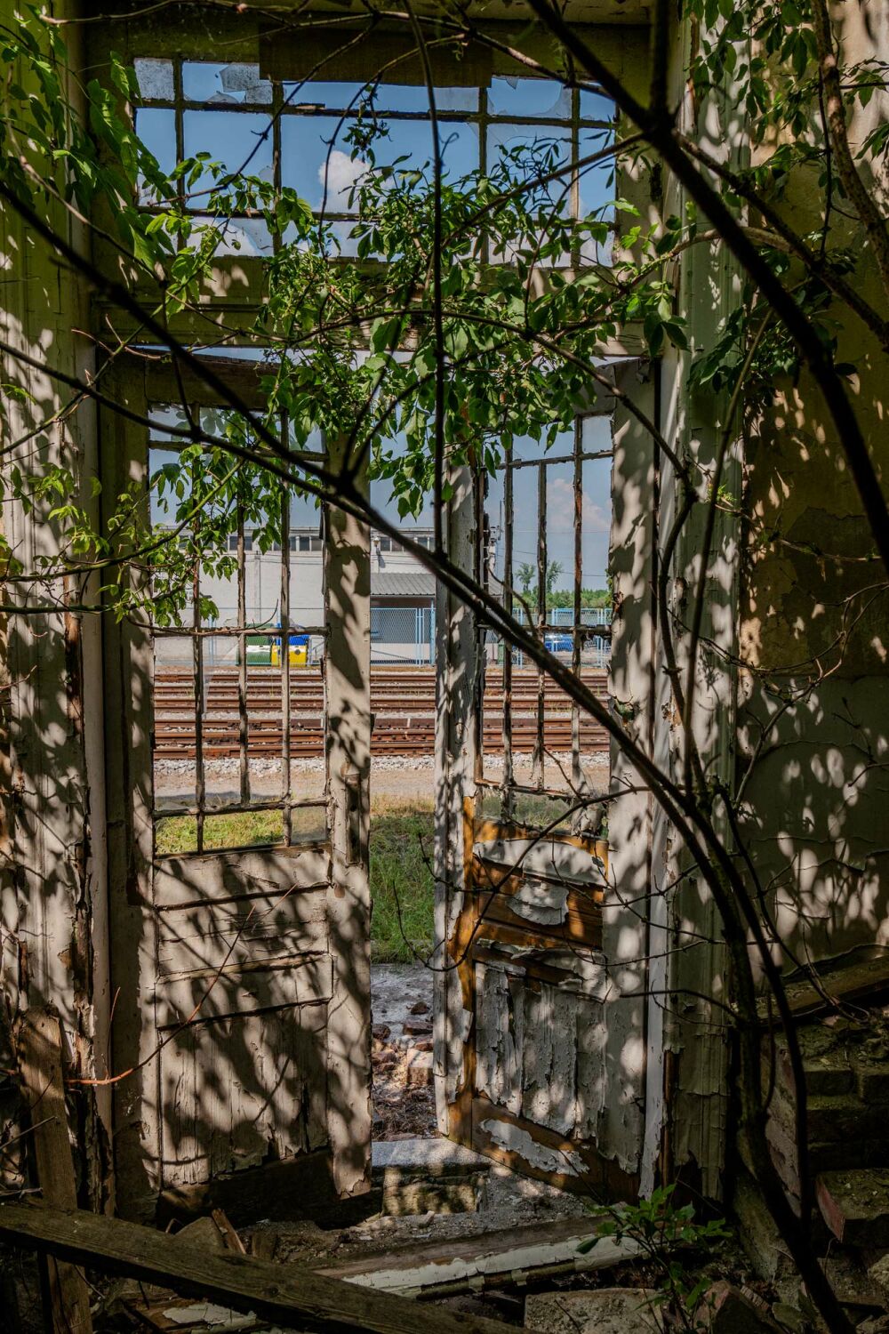 Sobald die Natur die Bauten überzieht, erinnern sie unweigerlich an ein Dornröschenschloss. Im Bild: Das Bahnhofsgebäude von Vukovar in Kroatien.