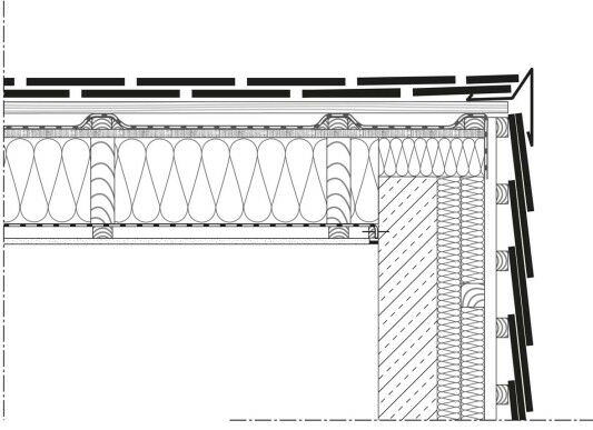 Detail Dachanschluss Giebelfassade