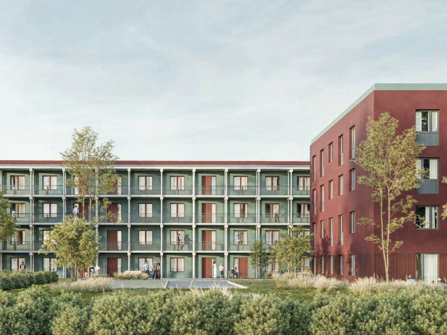 In Potsdam entstehen derzeit zwei Mehrfamilienhäuser im seriellen Holzbau. Das Bauunternehmen B&O produziert die Holzmodulteile aus märkischer Kiefer im Fertigungswerk in Brandenburg.