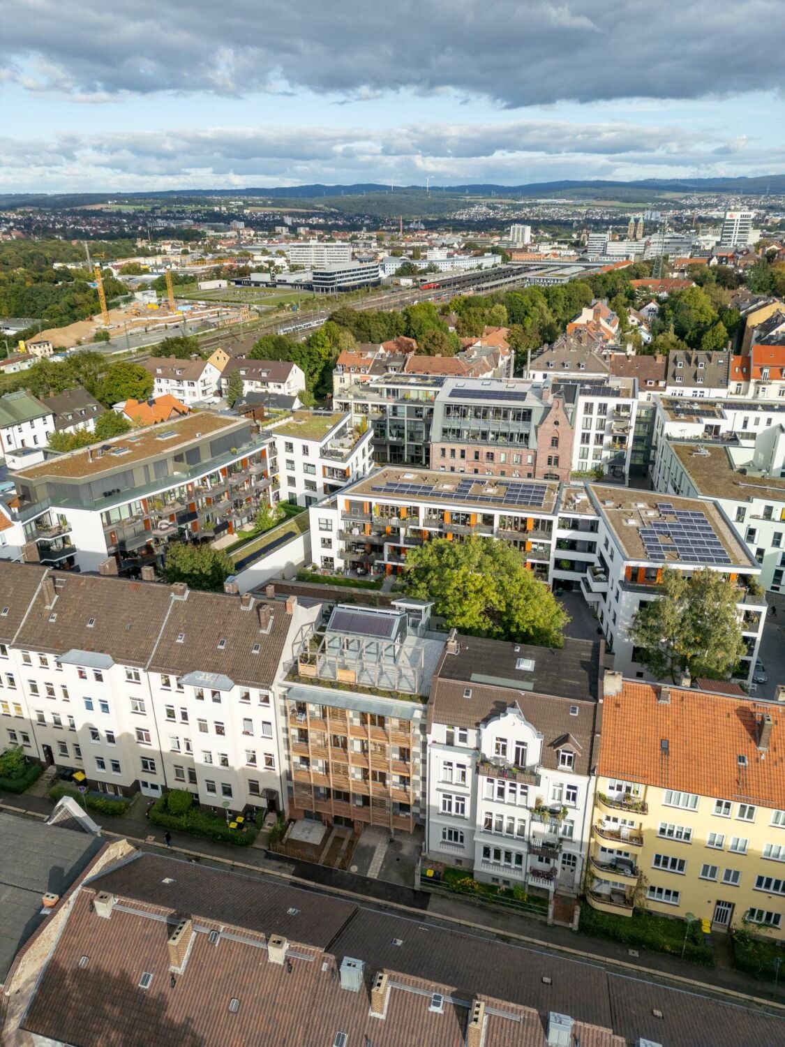 Blick Richtung Nord-Ost: Das Areal der ehemaligen Martini-Brauerei hat sich in den letzten Jahren gewandelt.