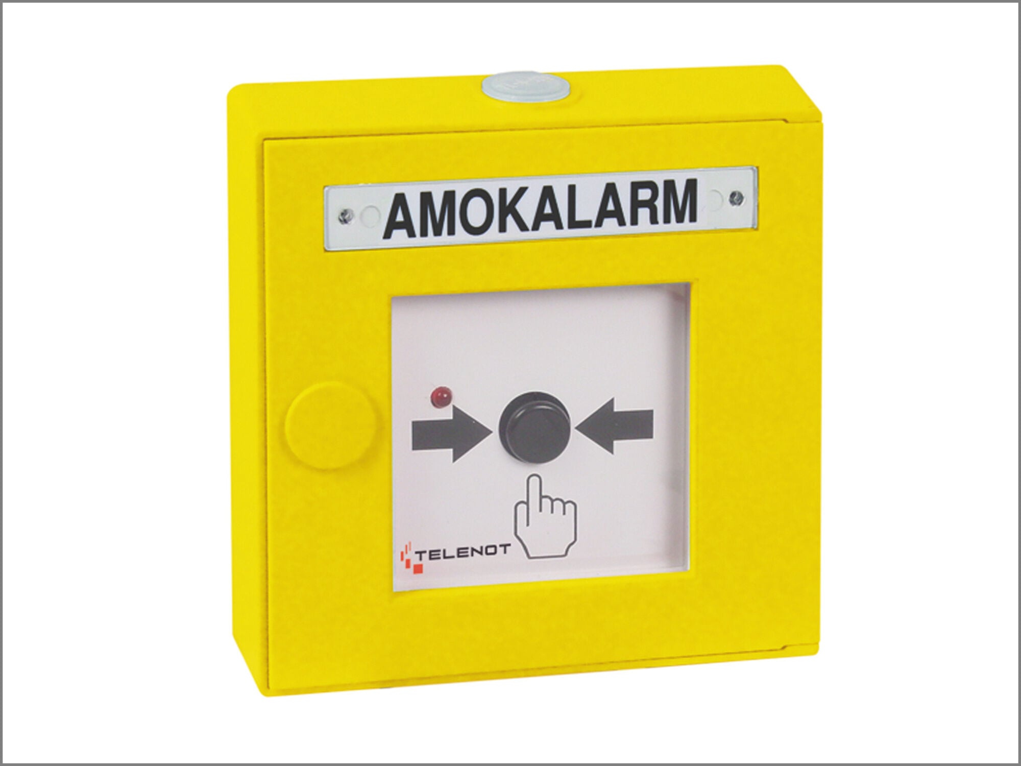 Der gelbe Handmelder hilft bei der Unterscheidung von Brand- und Amoksituationen.