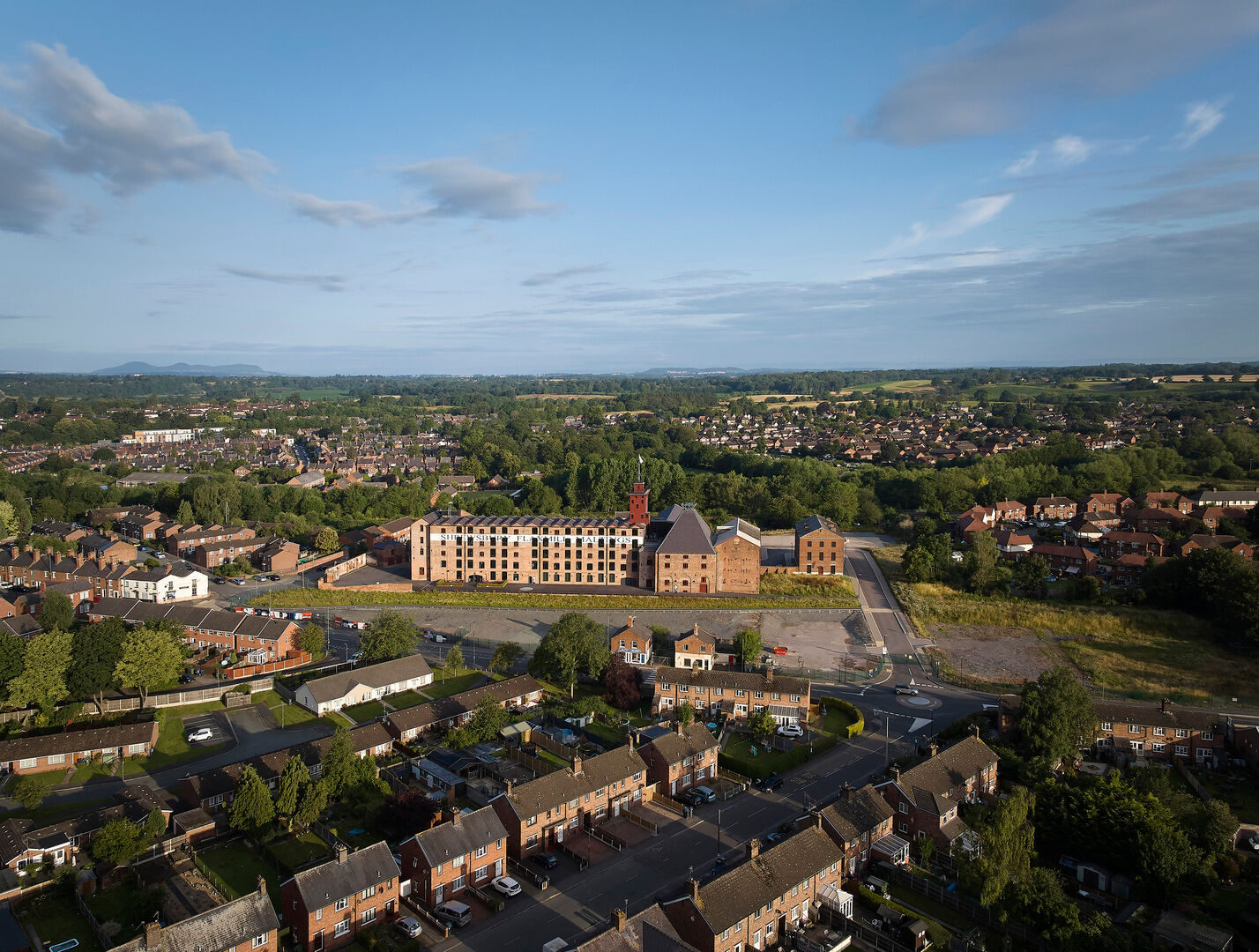 Einbindung der mehrgliedrigen Anlage im Norden des englischen Shrewsbury