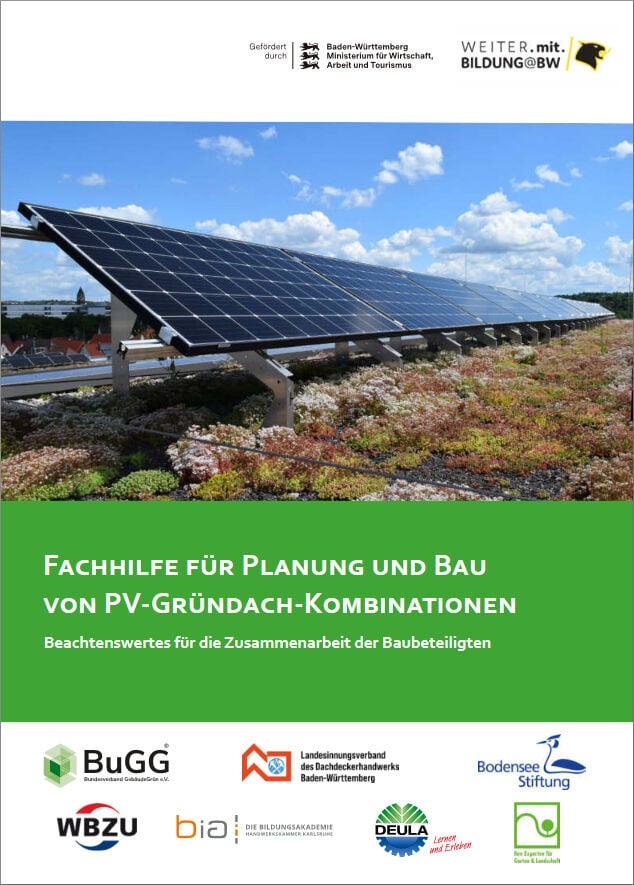 Fachhilfe für Planung und Bau von PV-Gründach-Kombinationen