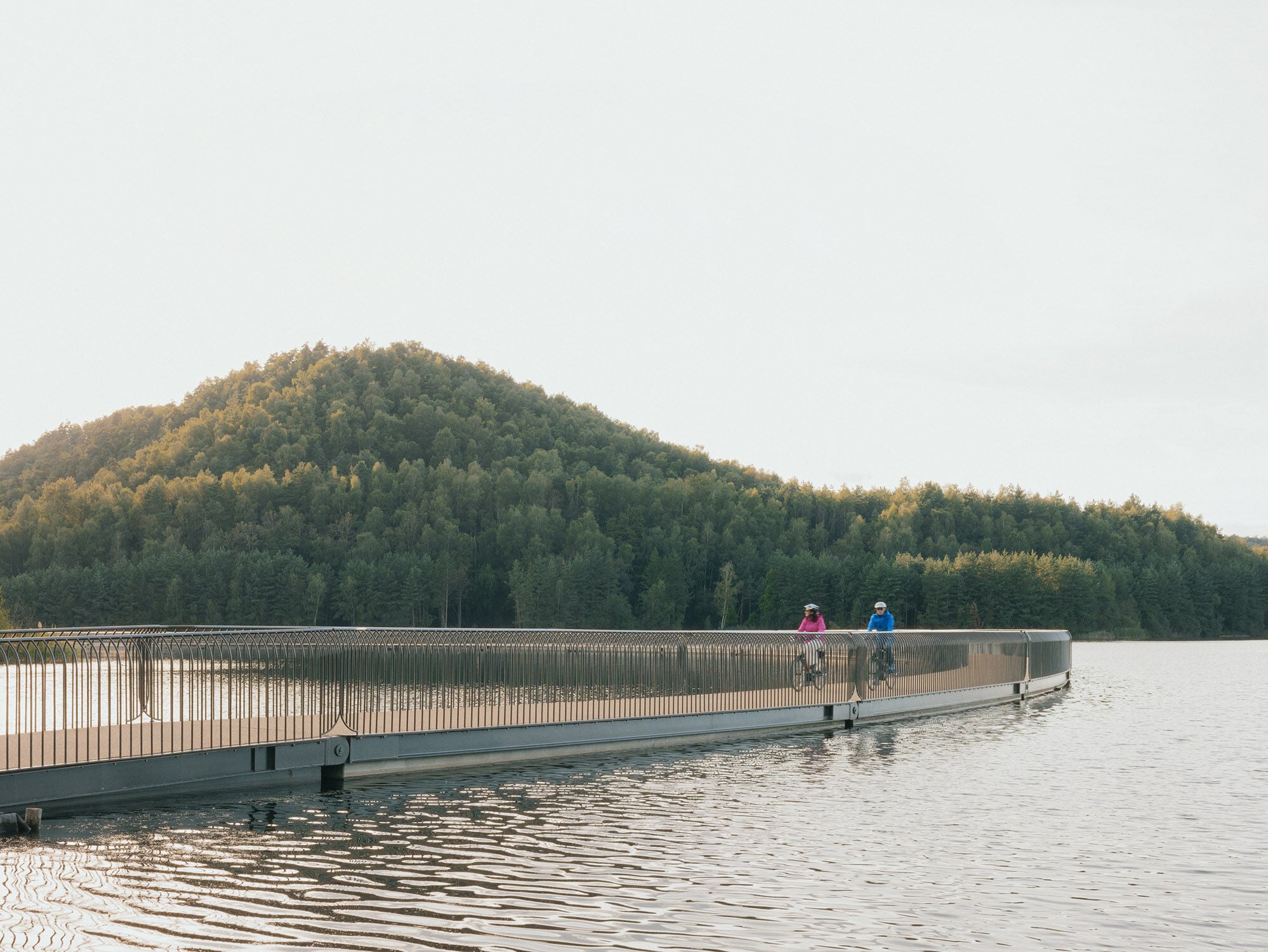 Bis in die 1990er-Jahre förderte man hier noch Steinkohle und Kies, heute füllt Wasser die einstigen Gruben und Bäume bedecken den Aushub. 