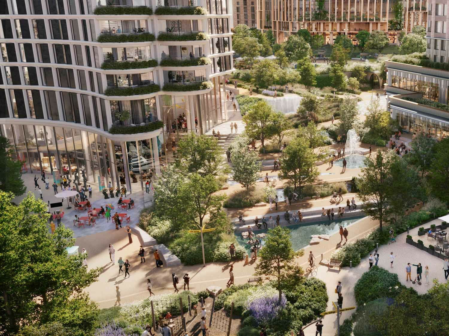 CGI-Animation: Luftbild des gesamten Geländes