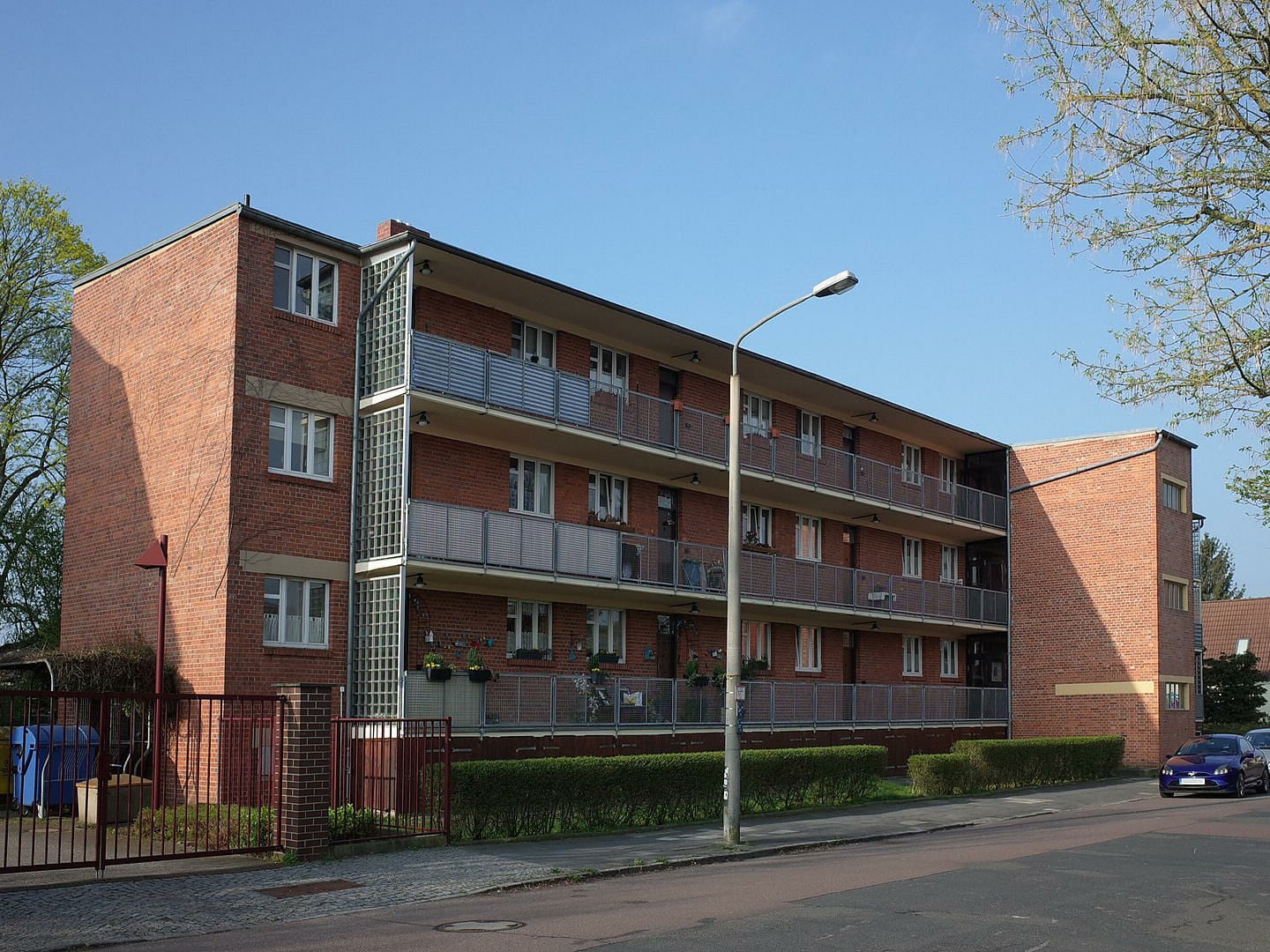 Heutige Ansicht der Laubenganghäuser in Dessau