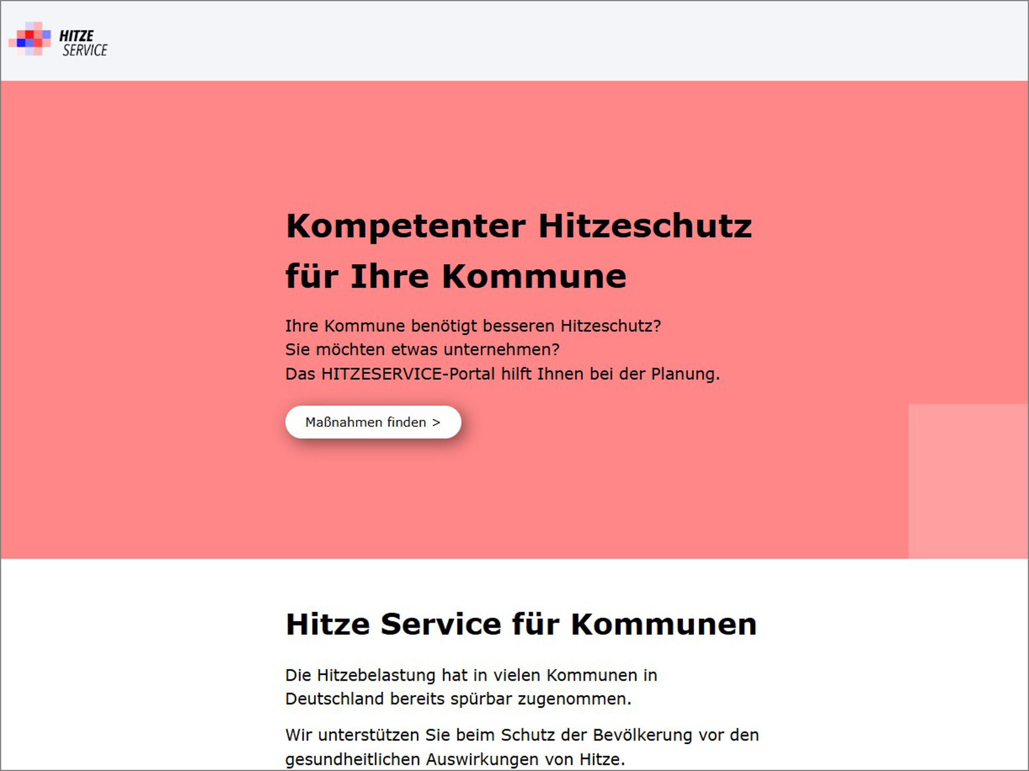 Das Online-Portal des Bundesministeriums für Gesundheit soll Kommunen unterstützen, Menschen für Hitzefolgen zu schützen. 