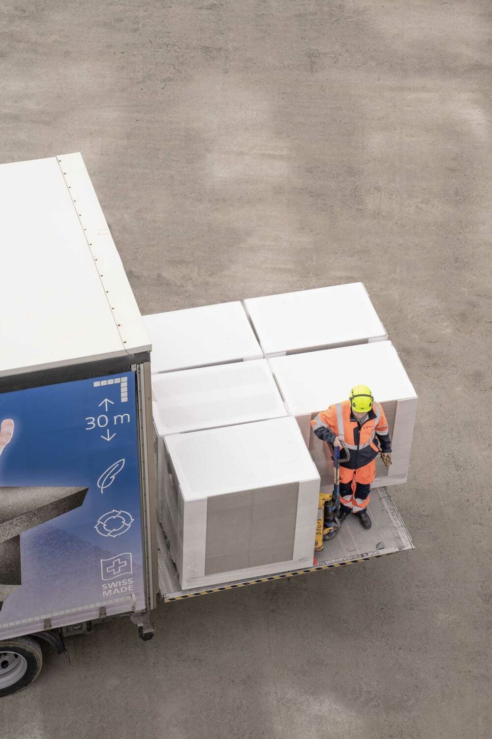 Als Dämmstoff wurde der Recycling-Mineralschaum swissporECORIT des Herstellers swisspor eingesetzt.