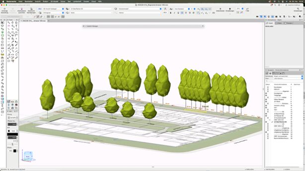 Die Forschungsprojekte Green BIM haben unter anderem das Ziel, Begrünungsmaßnahmen, ökologische Kennwerte sowie Anforderungen an Pflege, Monitoring und die Gestaltung von Freiräumen in aktuelle BIM-Prozesse zu integrieren.