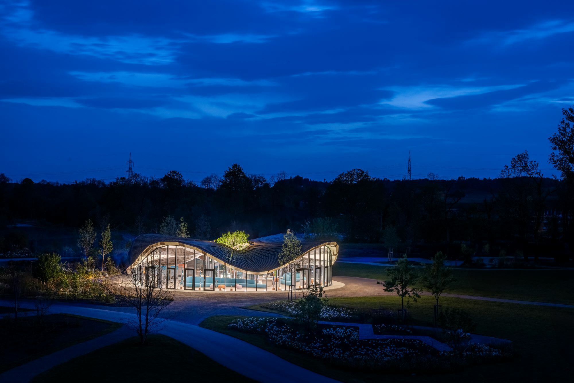 Hybrid-Flachs Pavillon im Allgäu