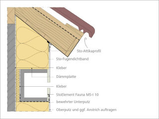 Einbau-Nistkästen im WDVS sollen Schäden durch Vögel und Fledermäuse vorbeugen.