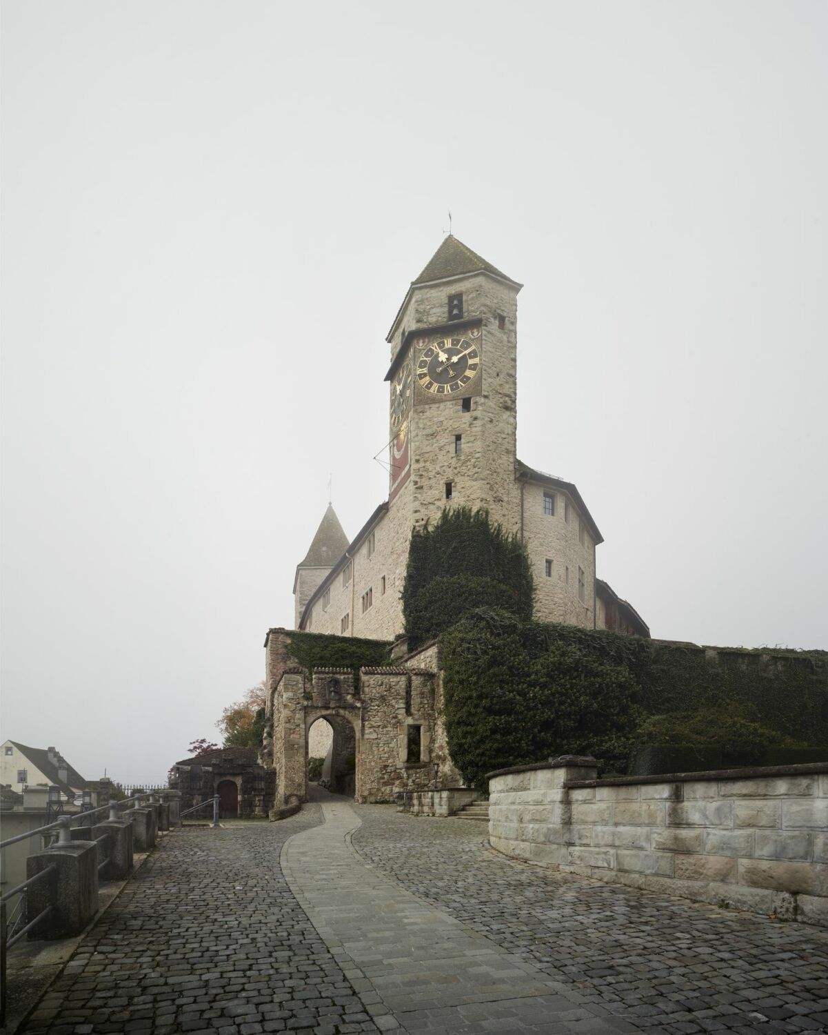 Das Schloss aus dem 14. Jahrhundert (und in seiner Urform als Burg aus dem 13. Jahrhundert) thront auf einer spitzen Landzunge am Zürichsee im Zentrum der Stadt Rapperswil im Schweizer Kanton St. Gallen.