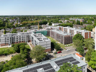 Bei der Sanierung des Corelli-Quartiers in Düsseldorf werden 140 Wohnungen energetisch auf den neuesten Stand gebracht.