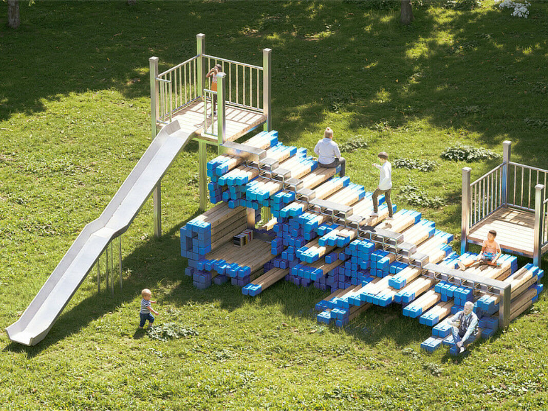 Doppelt prämiert: Die kinetische Treppenskulptur Playstair wurde zusätzlich mit dem Buildner Student Award ausgezeichnet.