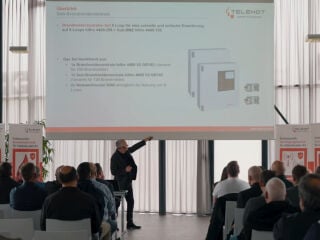 Thorsten Jeckl, Debora Koller, Timm Schütz und Thorsten Hammerle (von links nach rechts) führten durch die Telenot-Welt.