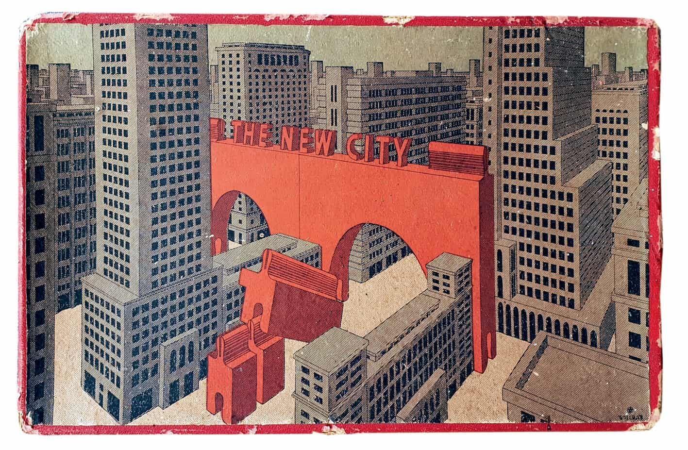 The New City – Ingenius-Baukasten, Ingenius Technische- und Handels-GmbH, Österreich, 1924 bis vermutlich 1929. Der „Ingenius“-Baukasten wurde von dem Architekten Wilhelm Kreis in Zusammenarbeit mit Carl August Jüngst entwickelt. Laut Hersteller eigne sich das System nicht nur für Kinder, sondern auch für die Gestaltung von Filmkulissen und damit als Alternative zur Herstellung großer Filmbauten.