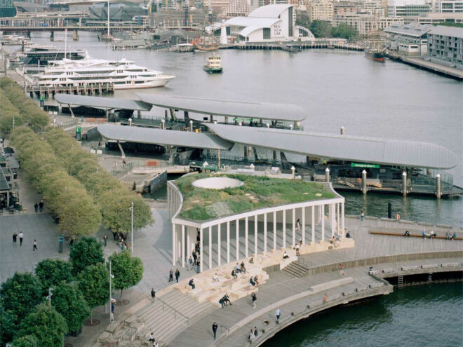 Der Pier Pavilion des in Sydney ansässigen Architekturbüros Besley & Spresser soll als neues öffentliches Wahrzeichen am neu entwickelten Hafen von Sydney fungieren. 