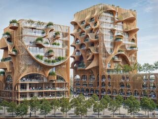 In der Bildserie Architectural Development / Quartains of Confusions erschafft der Architekt und Künstler Hassan Ragab mithilfe von KI amorph geformte Gebäudehüllen.