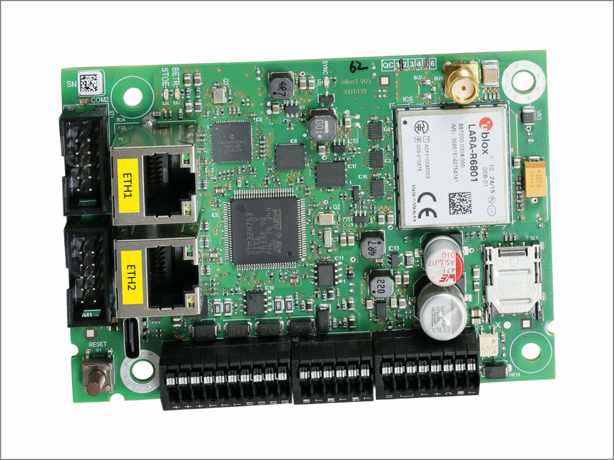 Der „hiline1 ETH/LTE Einbausatz“ ermöglicht die Meldungsübertragung per Ethernet (Netzwerkkabel) und LTE/4G (Mobilfunk).