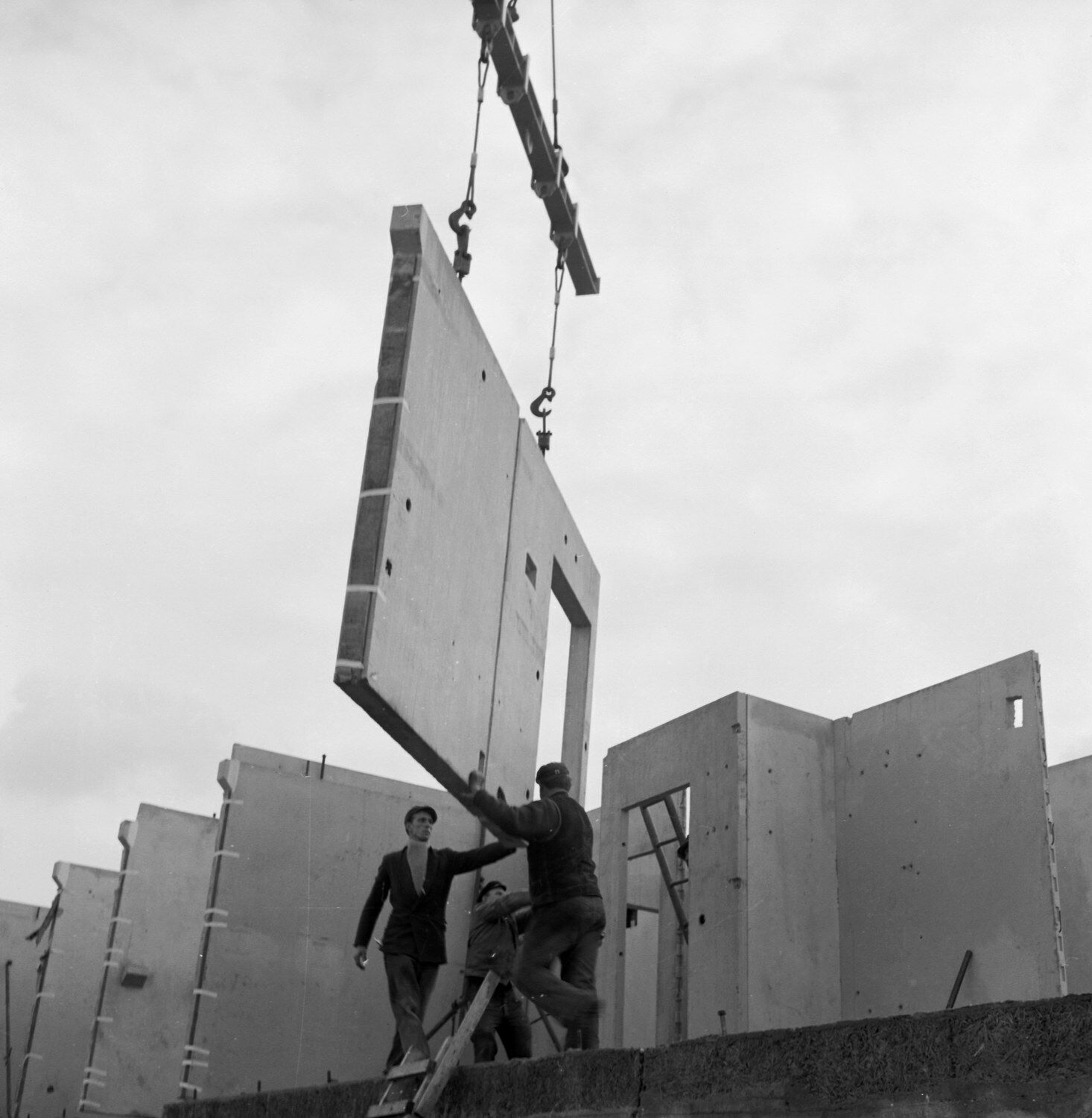 Hamburg-Horn, Montagebau in Legienstraße, November 1961
