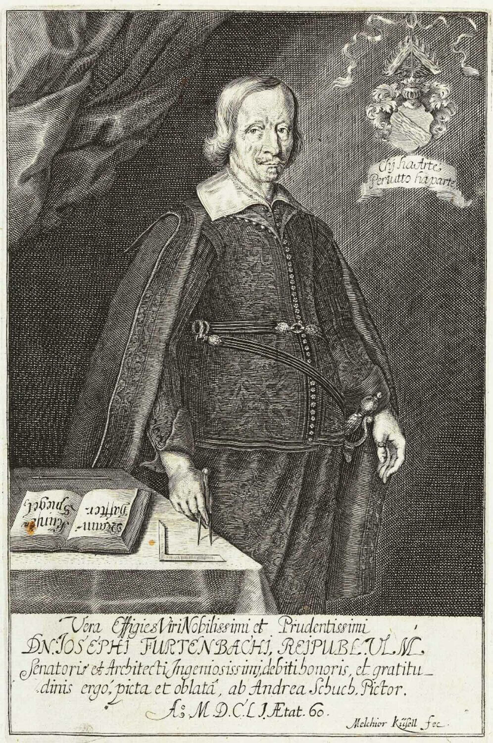 Porträt Joseph Furttenbach, aus Mannhaffter Kunstspiegel/Continuatio, Augsburg 1663