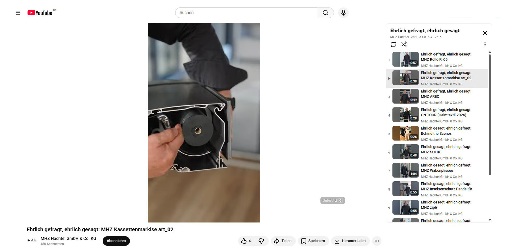 Die Aluminiumkassette schützt Tuch und Technik.