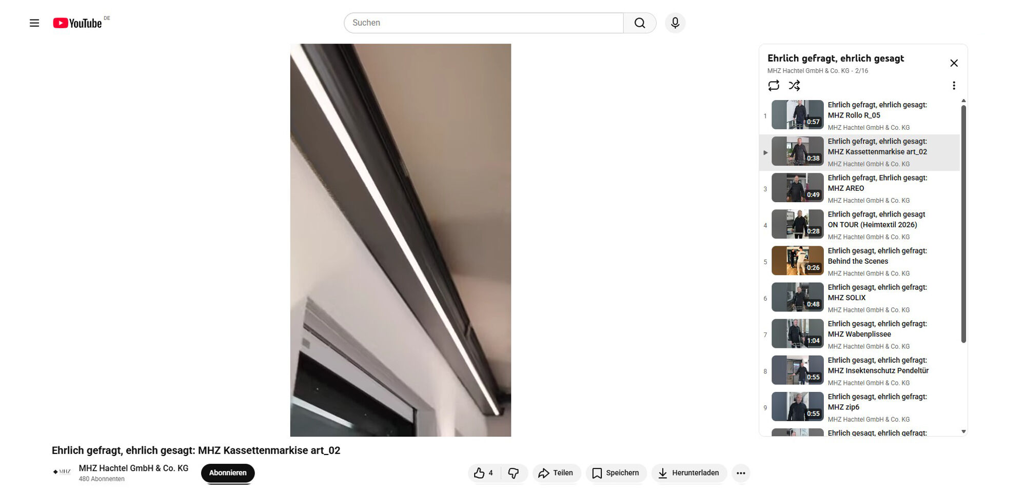 An der Unterseite der Kassette ist ein LED-Streifen integriert.