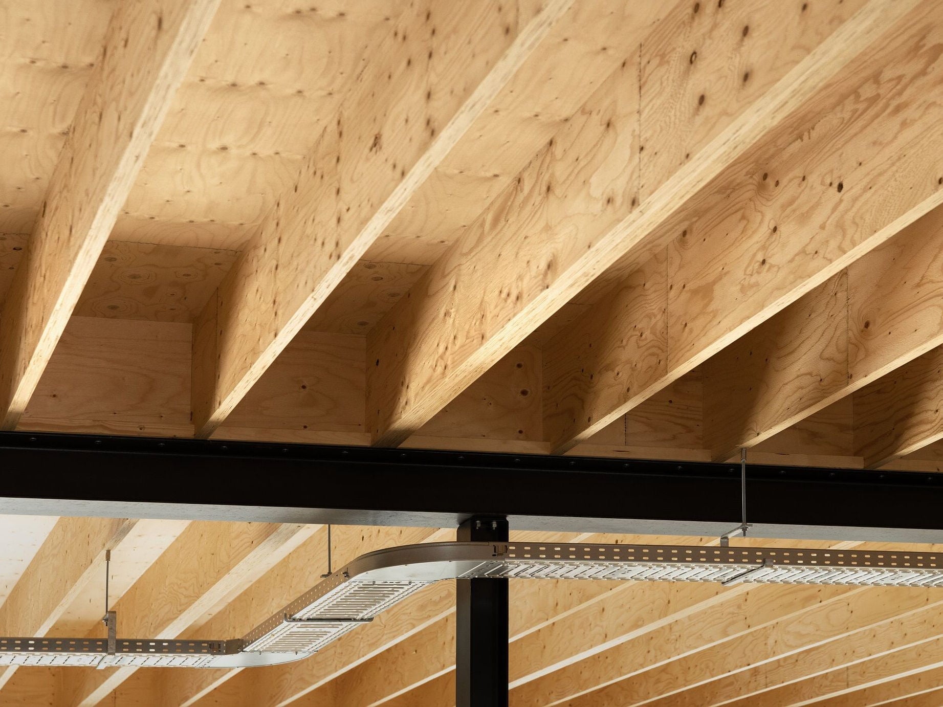 Der Holzwerkstoff Kerto LVL eignet sich für Dach- und Deckenelemente sowie Wandsysteme.