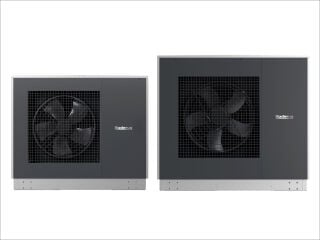Buderus bietet die Wärmepumpe Logatherm WLW286 in den Leistungsgrößen 20, 30 und 40 kW an, in Kaskadenschaltung sogar bis mit zu 160 kW.