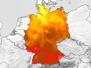 Rasterdaten für die Jahressumme der Globalstrahlung in kWh/m² (Stand Januar 2025)