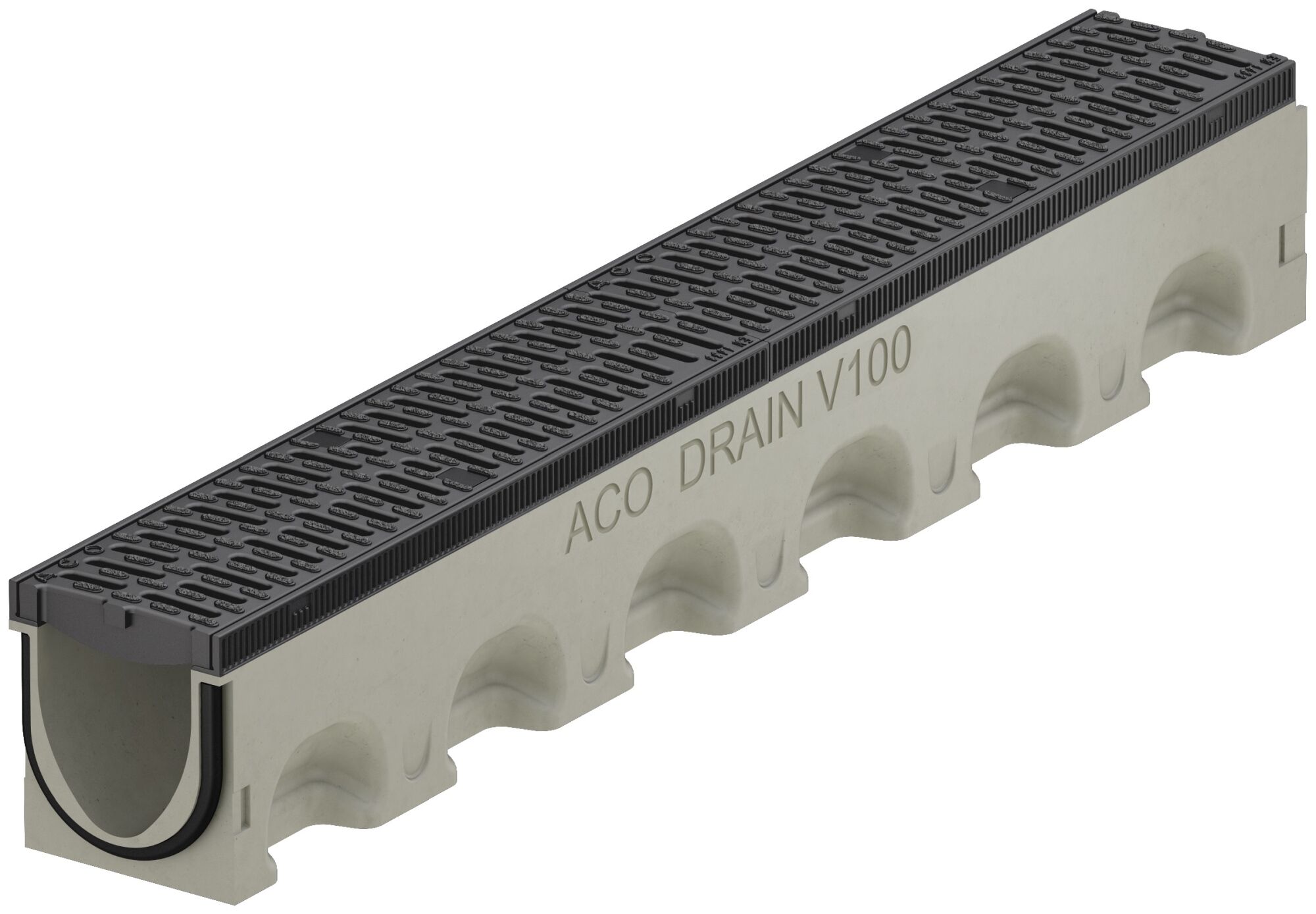 Entwässerungsrinne ACO DRAIN® Multiline NX aus Hochleistungsbeton NEXITE® mit Kantenschutz und Rost aus Kunststoff