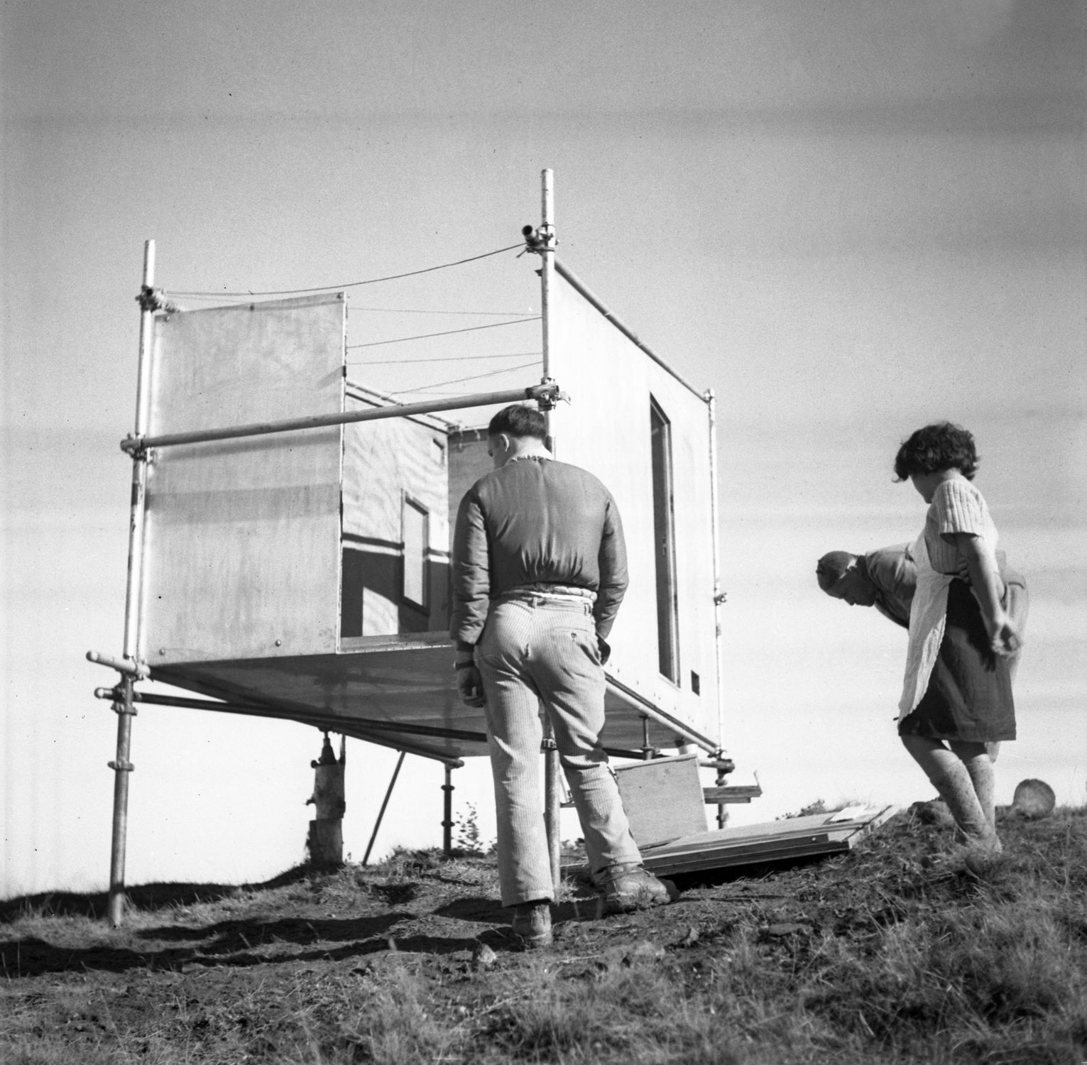 Aufstellung des Refuge Bivouac auf dem Mont Joly, Winter 1938/39, Silbergelatineabzug
