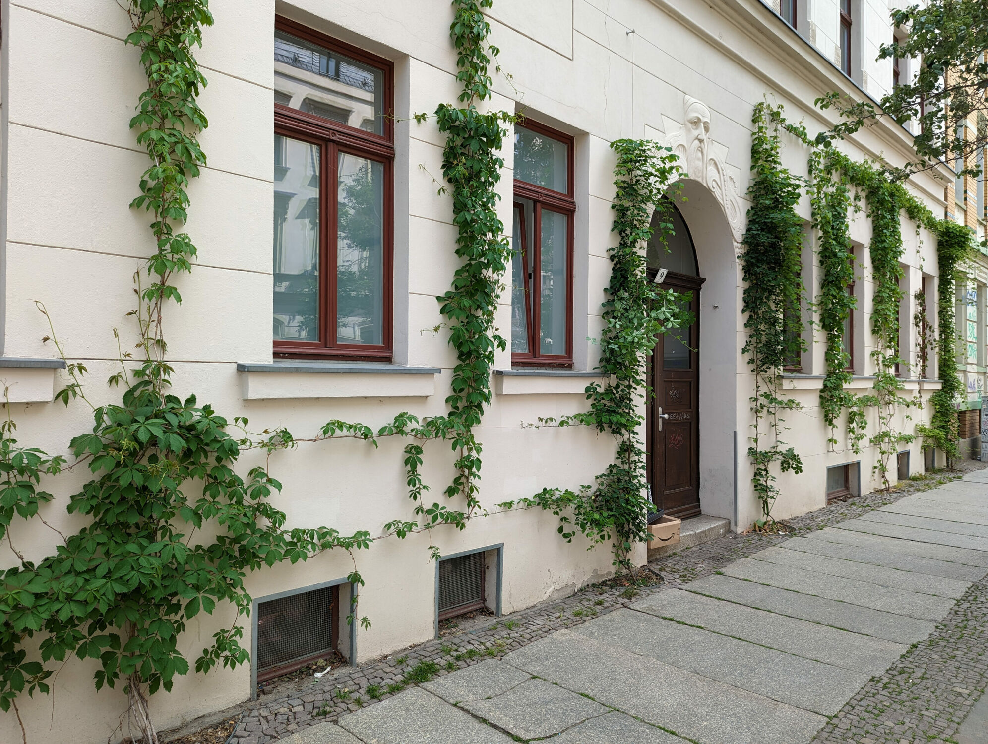 Kühle Städte dank Begrünung: Bei Hitzewellen wärmen sich Städte schnell auf – die Bepflanzung auch von historischen Gebäuden senkt die Temperaturen deutlich. Die Deutsche Bundesstiftung Umwelt (DBU) fördert ein Vorhaben des Bundesverbands Gebäudegrün zur effektiven Bepflanzung von Altbauten. Im Bild: Gebäudegrün Leipzig