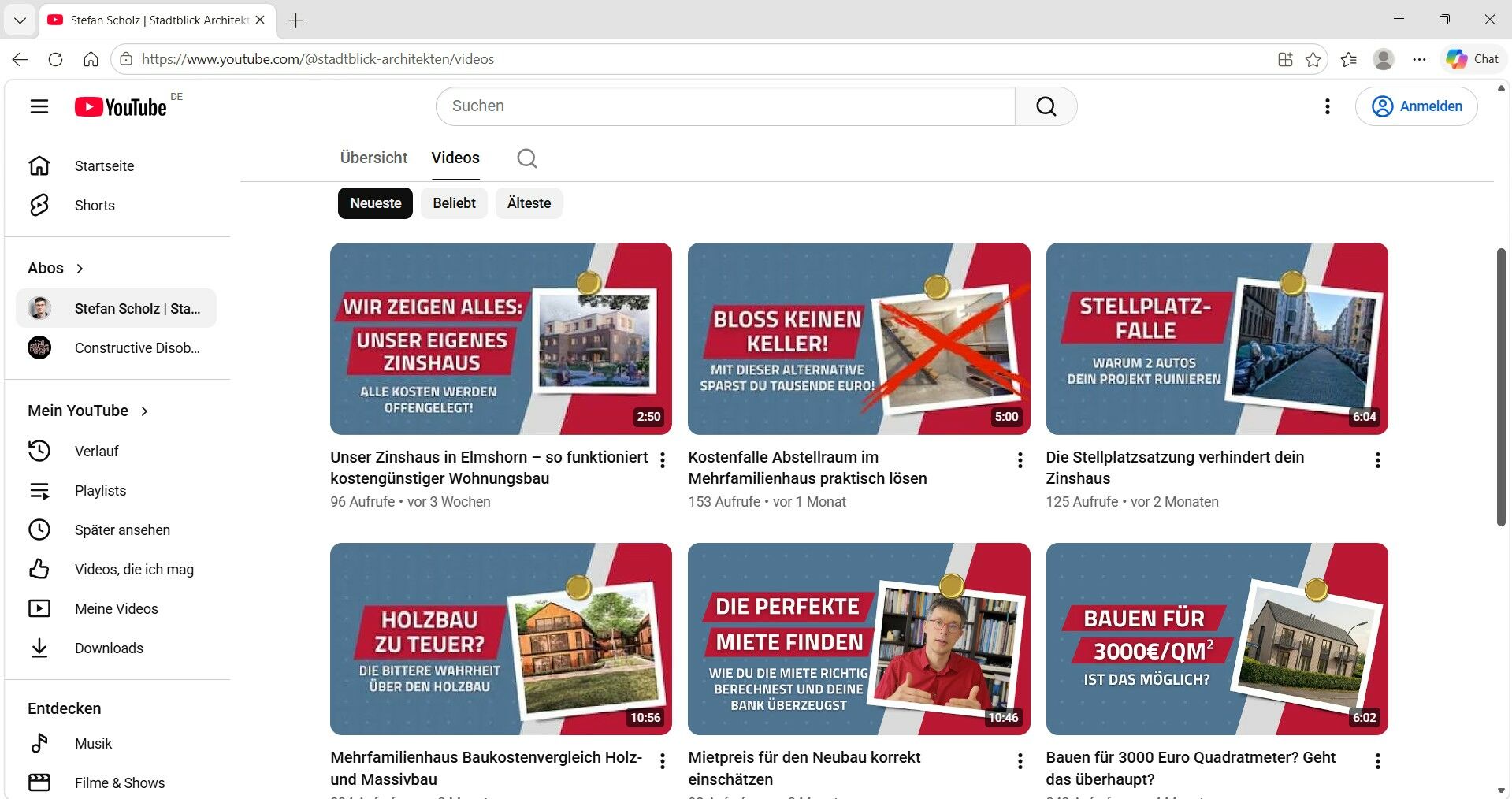 Auf seinem YouTube-Kanal teilt Scholz in kurzen, informativen Videos, worauf es beim Zinshaus tatsächlich ankommt.