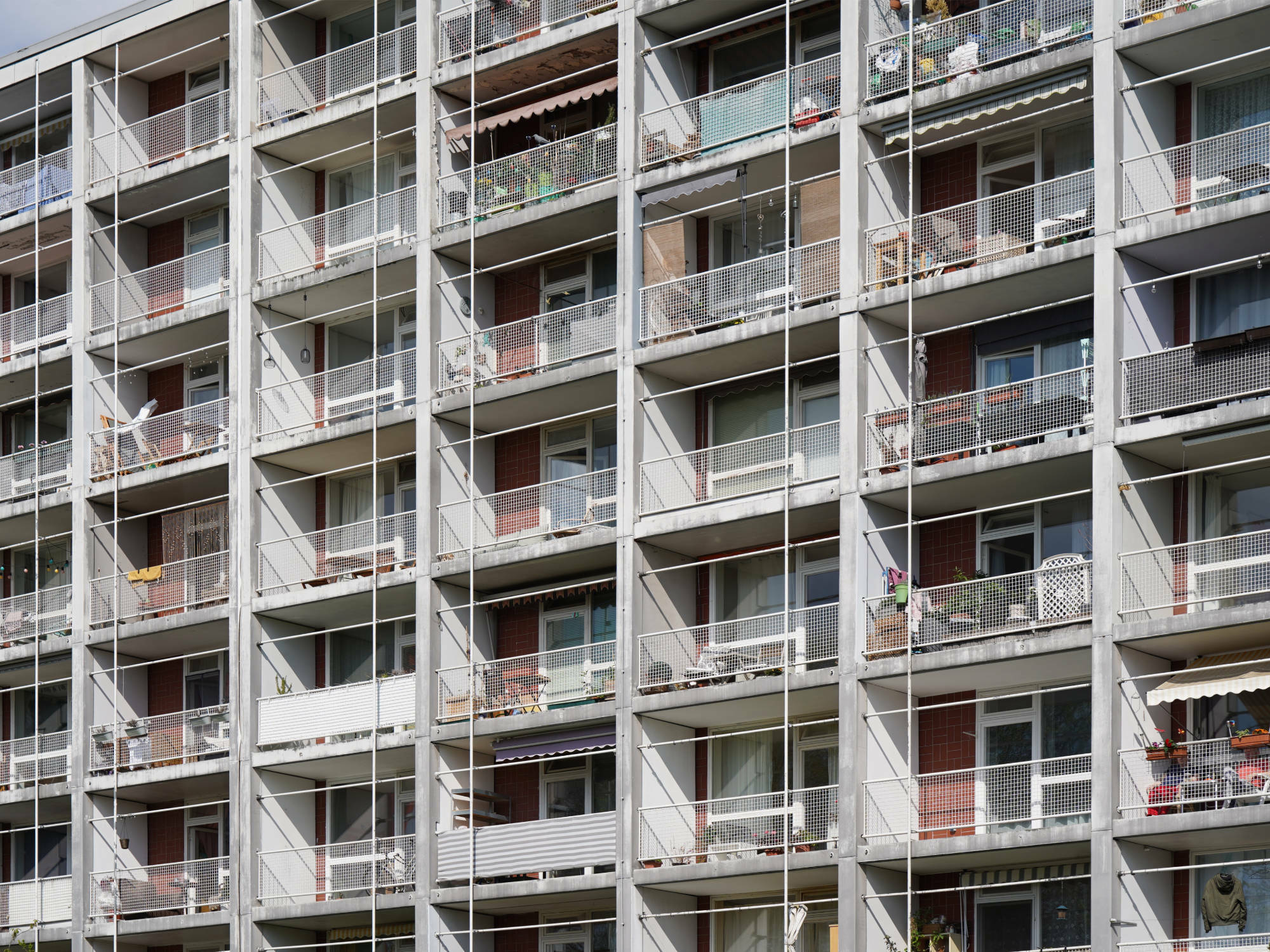 Fassadenaussschnitt des 1961 in Schottenbauweise errichteten Haus Eiermann im Berliner Hansaviertel.