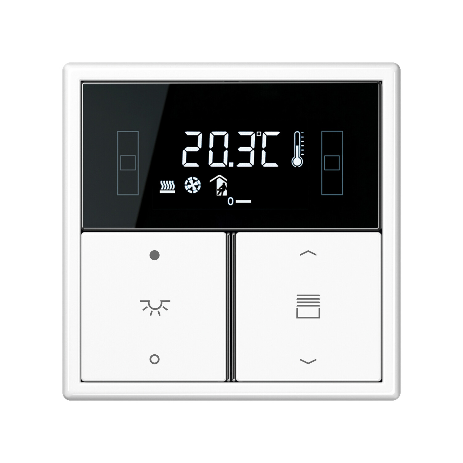 KNX Raumcontroller mit gravierten Symbolen (Produkt: F 40 im Schalterprogramm LS 990)
