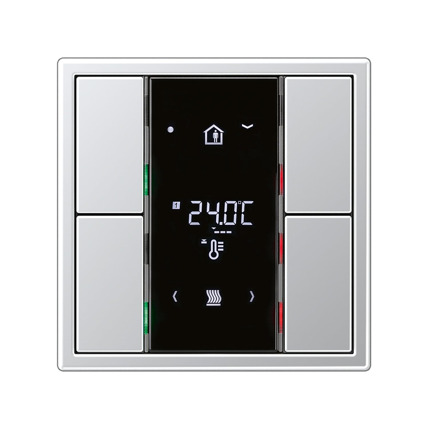 KNX Raumcontroller aus Aluminium (Produkt: F 50 im Schalterprogramm LS 990)