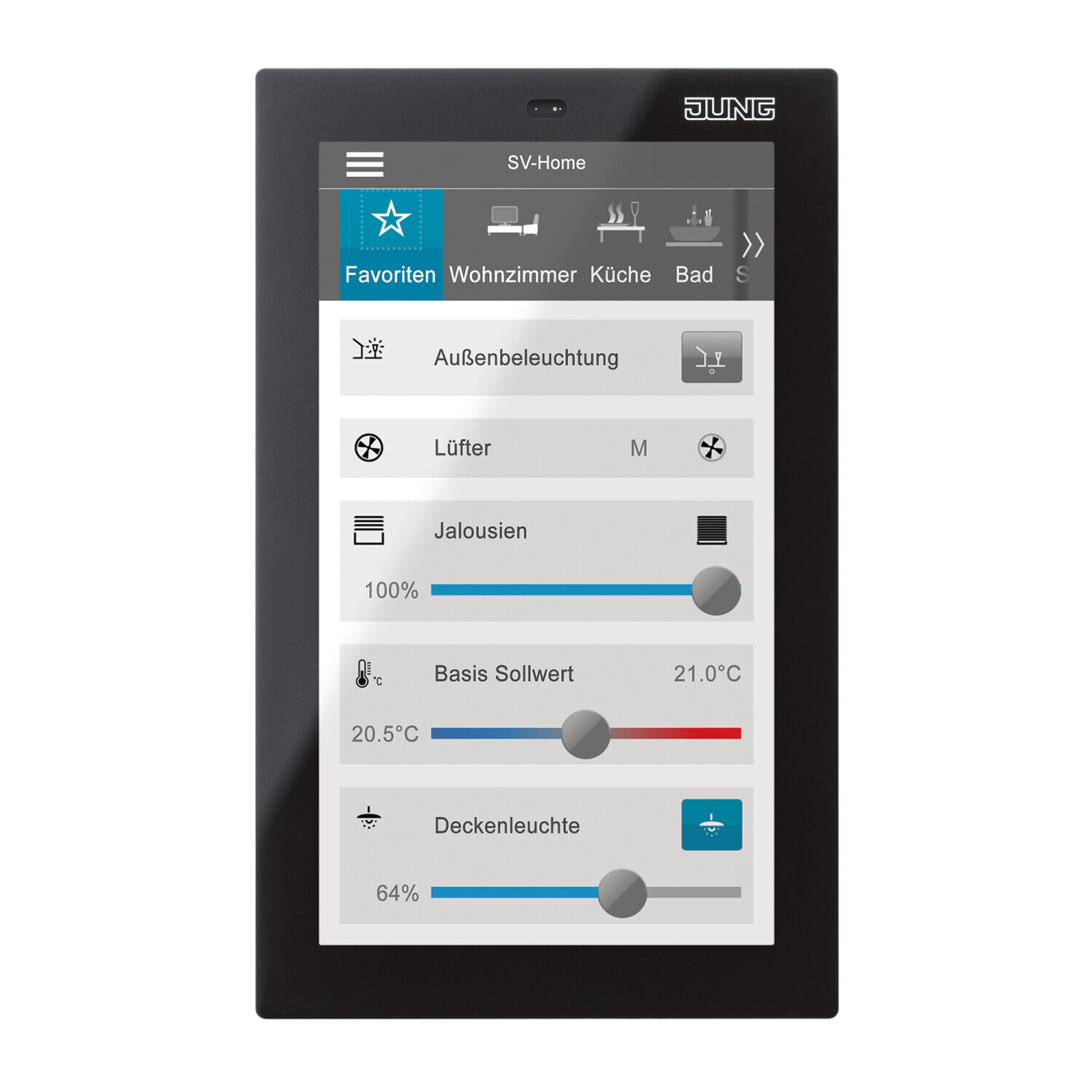 Meldetableu (Produkt: KNX Touchdisplay Smart Control 5 mit der App Smart Visu Server)