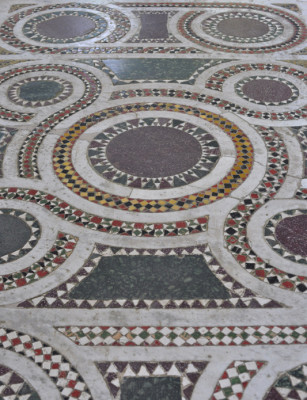 Terrazzoboden in der Villa San Michele des Arztes Axel Munthe, Anfang des 20. Jahrhunderts in Anacapri auf der Insel Capri errichtet
