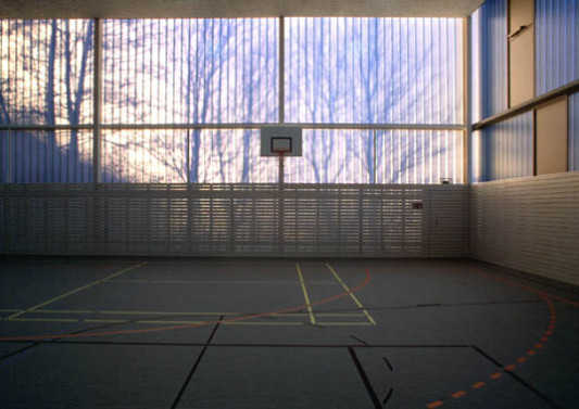Innenraumansicht der Doppelsporthalle