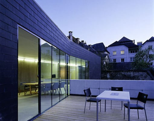 Große Verglasungen zur Dachterrasse nach Nordwest