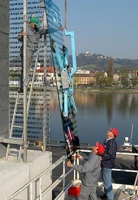 Montage der Glastafeln