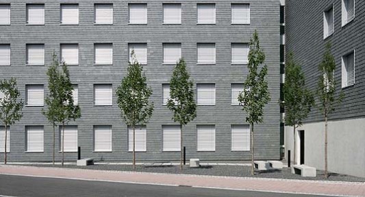 Südfassade mit den vier Fensterreihen