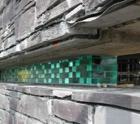 Detail der Schieferfassade