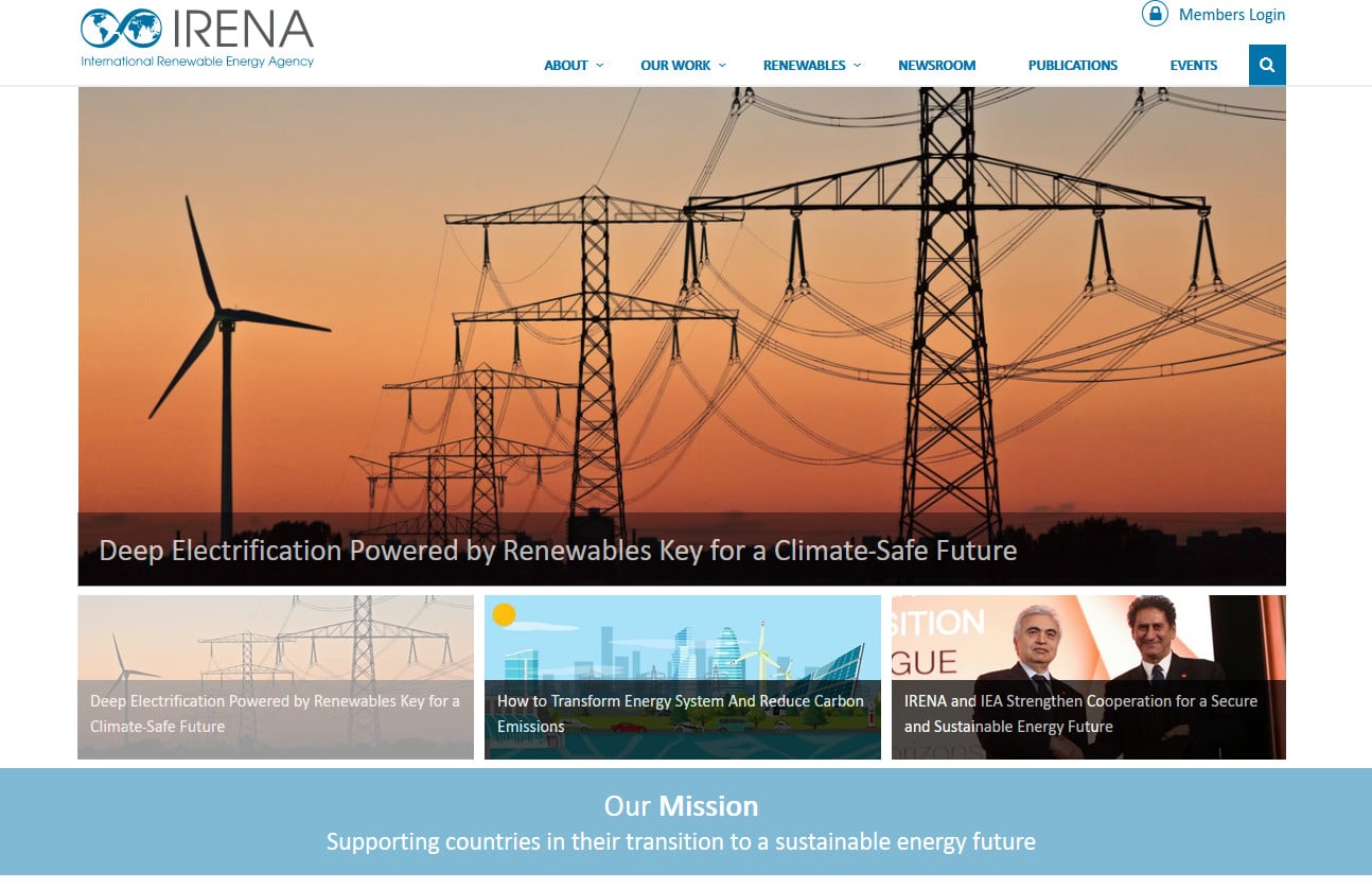 Internationale Agentur für erneuerbare Energien (IRENA) Solar