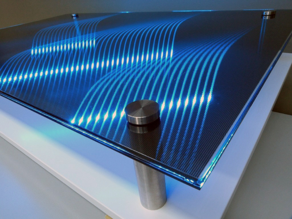 Verbundglas (Smart Glas) mit integriertem Effektgewebe