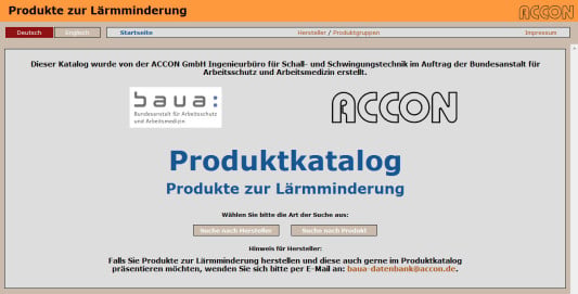 Produktkatalog zur Lärmminderung