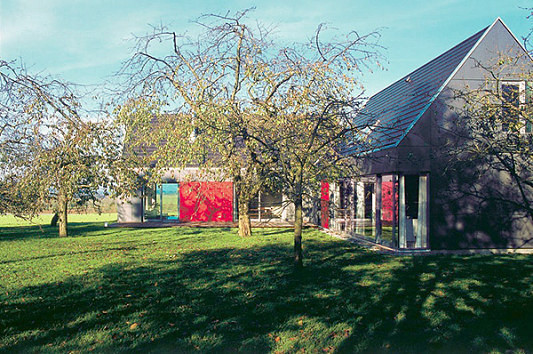 Garten mit Wiese und Obstbäumen